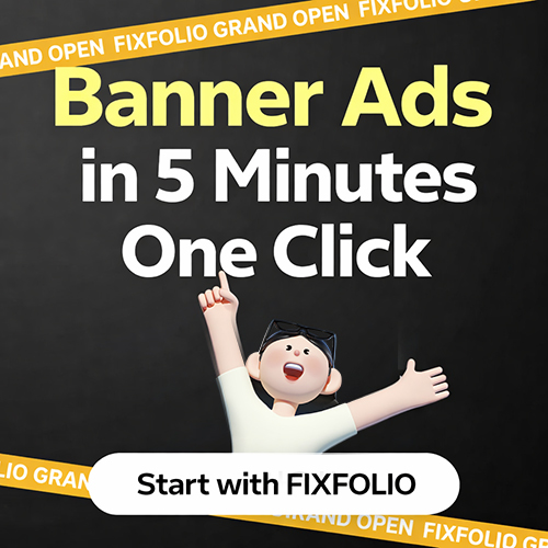Create banner ads in 5 minutes. Try FIXFOLIO now.